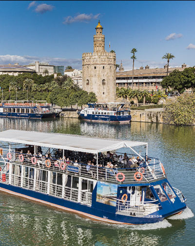 Inicio Crucero Torre del Oro. Panorámico de 1 Hora por el Guadalquivir Embarcadero Marqués de Contadero Sevilla