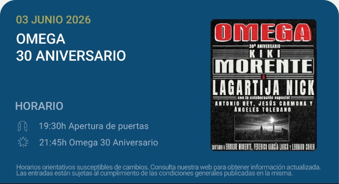 Omega 30 Aniversario – Noches del Botánico 2026