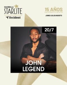 John Legend en Starlite Occident Marbella 2026: Entradas desde 59€ para su Concierto Inolvidable el 20 de Julio